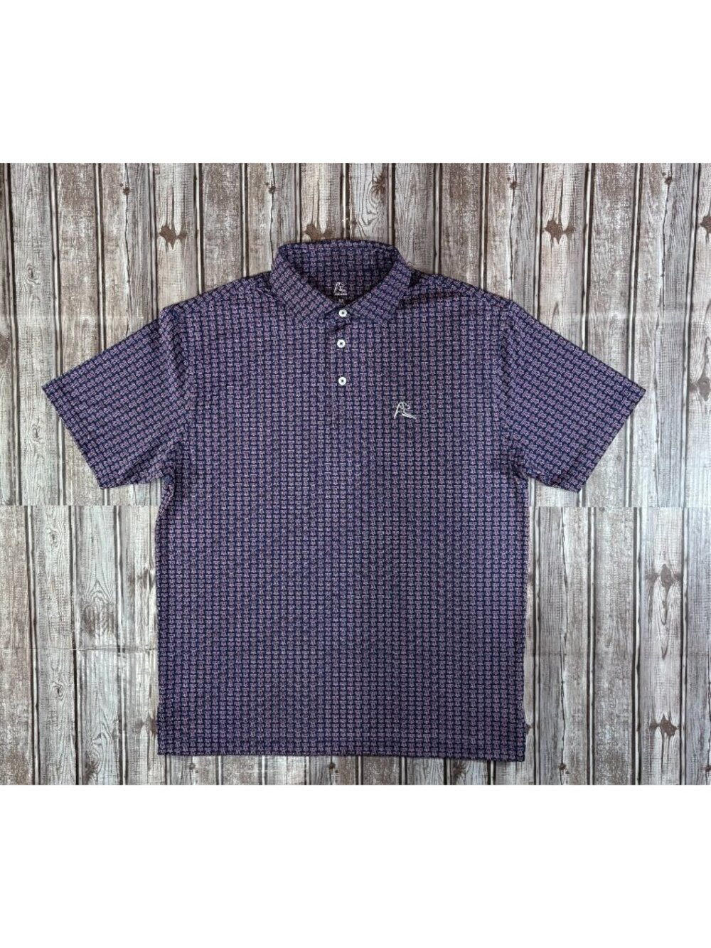 Rhoback Liberty Bell Polo Shirt size M color Blue red Golf Performance NWOT